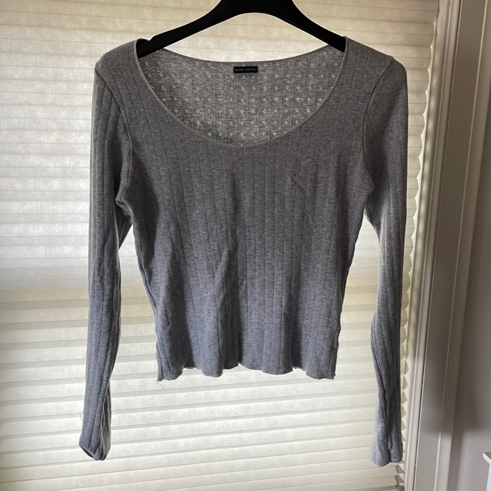 GREY BRANDY SCOOP NECK LONG SLEEVE
